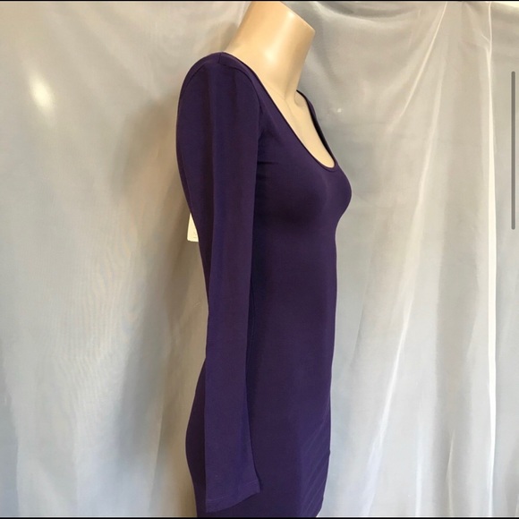 🚫SOLD🚫 NWT F21 Dark Purple Long Sleeve Body Con - Picture 4 of 4